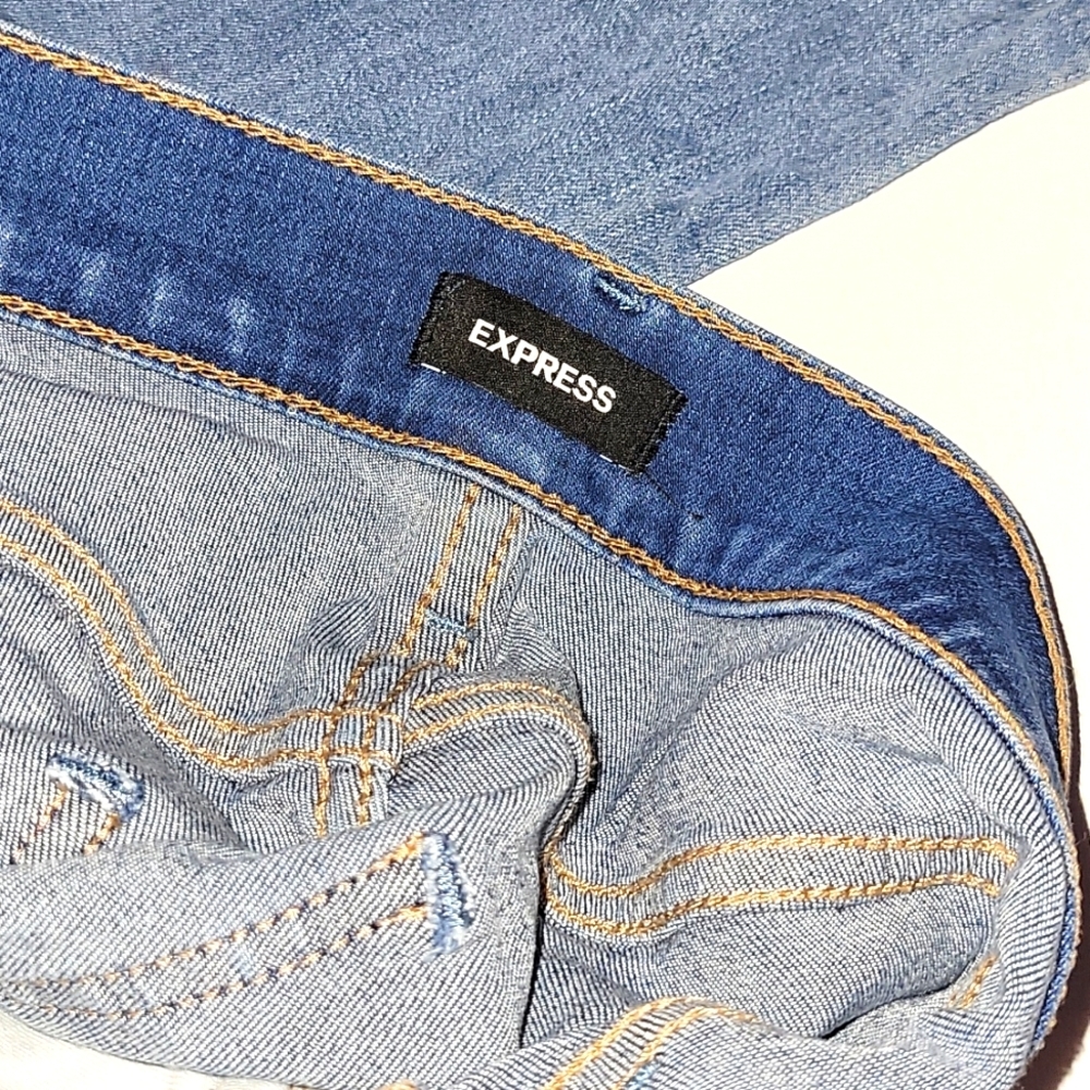 Express womens skinny mid-rise distressed jeans - Picture 6 of 8